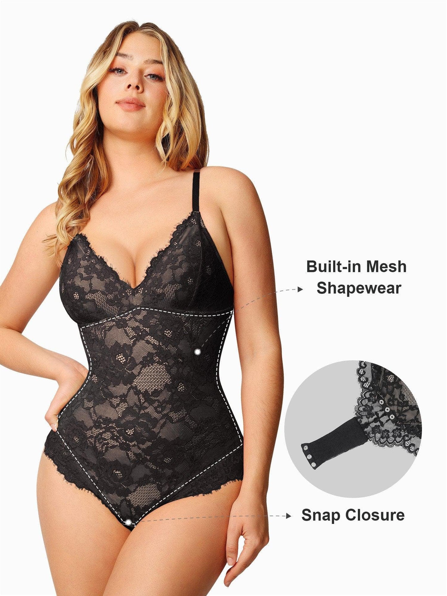 🔥Summer Promotion 49% OFF - Slimming with V-neck Lace Body-shaping Garment👙