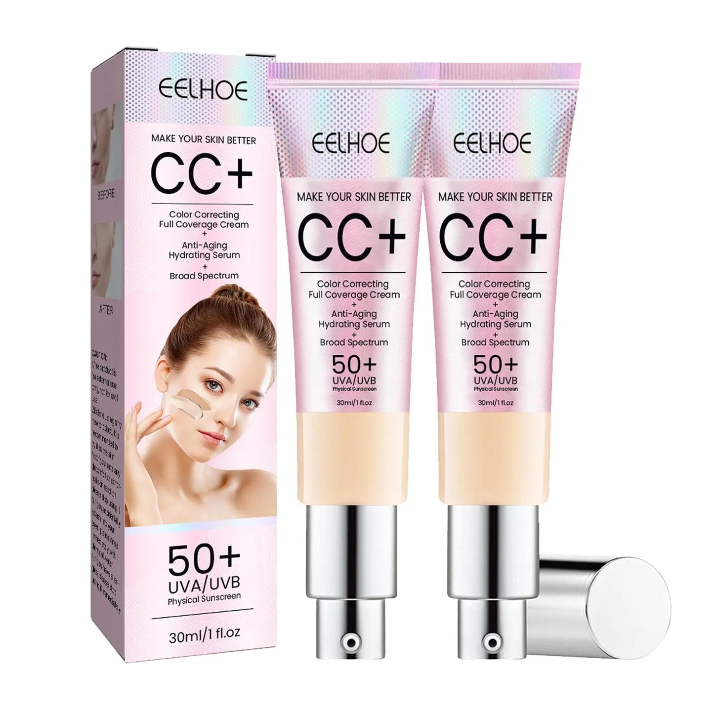 🔥Last Day Discount 49% Off - CC+ Cream Illumination SPF50 w/ Luxe Brush Makeup