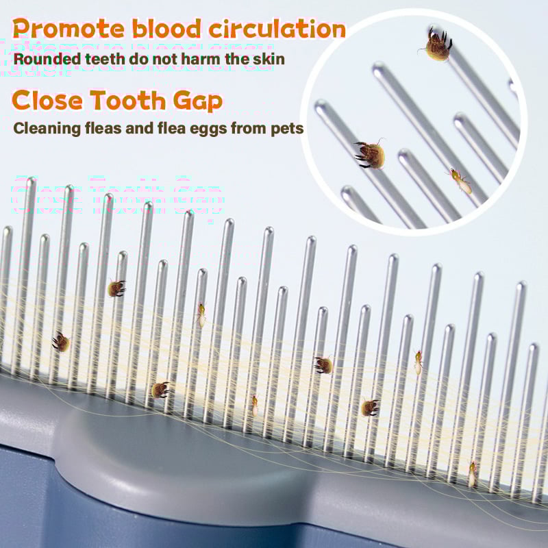 🔥 Self-cleaning Pet Flea Comb Grooming Brush