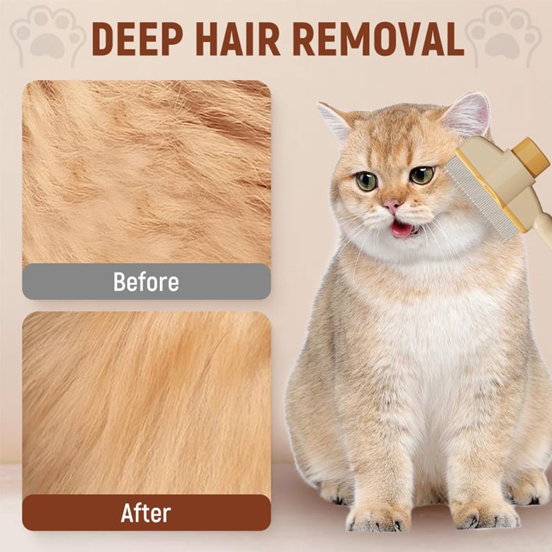🔥 Self-cleaning Pet Flea Comb Grooming Brush