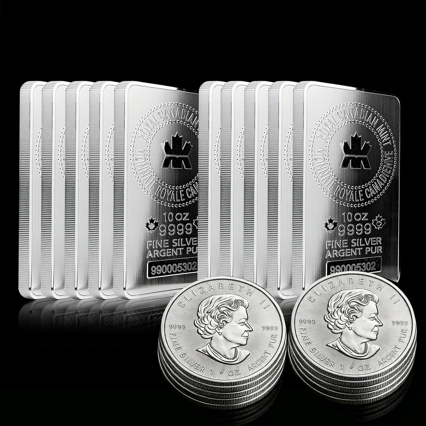 The Ultimate Canadian Silver Duo-10 Oz Silver Bar + 1 Oz Silver Coin
