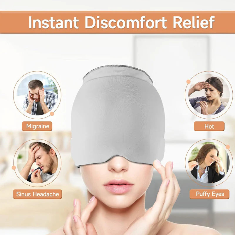 🔥🧊Migraine Relief Cap – ✨Hot & Cold Gel Therapy for Headache & Sinus Pain🎉