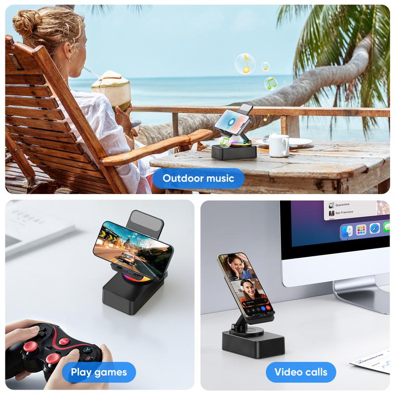 3-in-1 BLUETOOTH AND AUDIO PHONE STAND