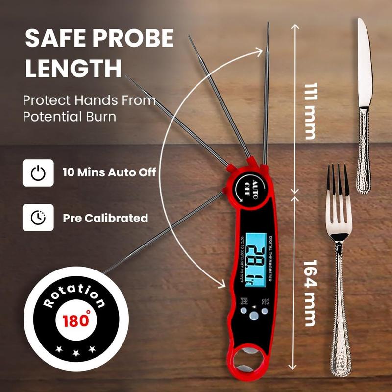 ⏰Final 3-hour Preferential Deal✨Meat Thermometer - Digital Instant Read, Waterproof for Cooking & Baking