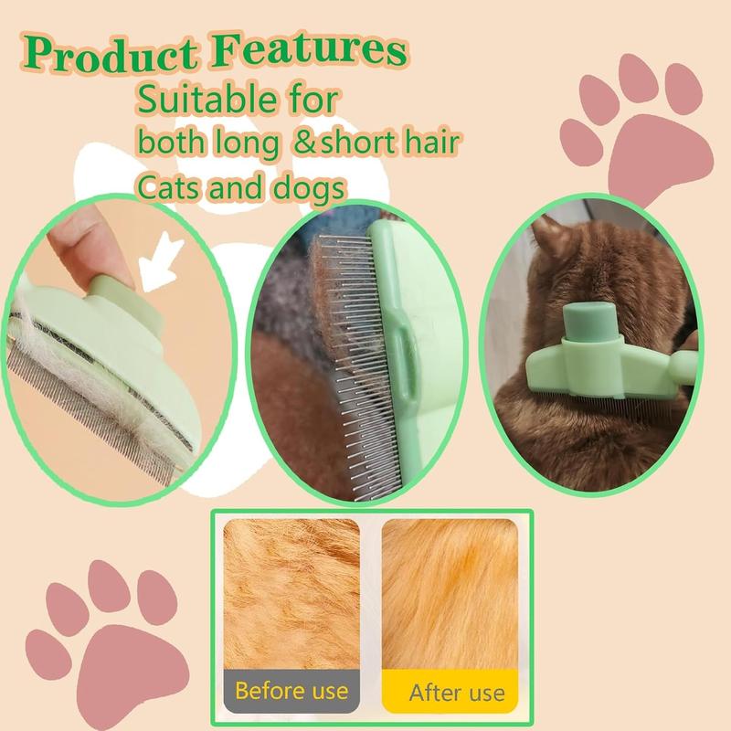🔥 Self-cleaning Pet Flea Comb Grooming Brush