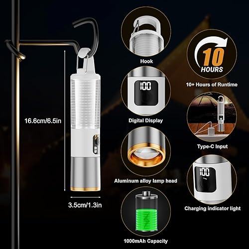 LED Rechargeable Flashlight with Ambient Lamp