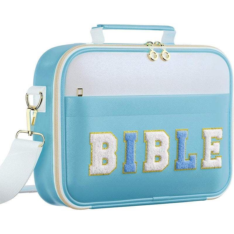 Pretty Bible Bag for Women – Floral Chenille Letter Design