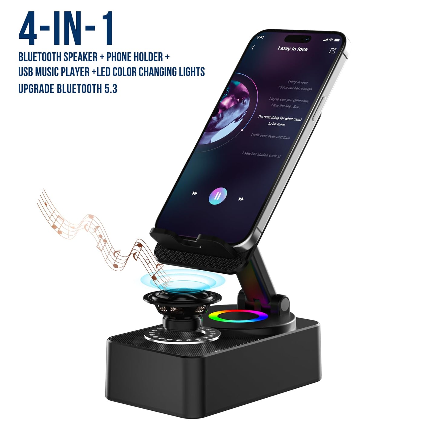 3-in-1 BLUETOOTH AND AUDIO PHONE STAND