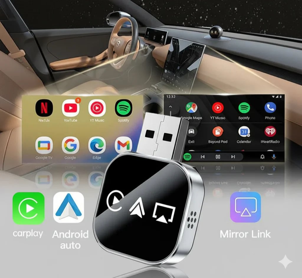π₯2025 Upgrade 3-in-1 Wireless CarPlay Adapter