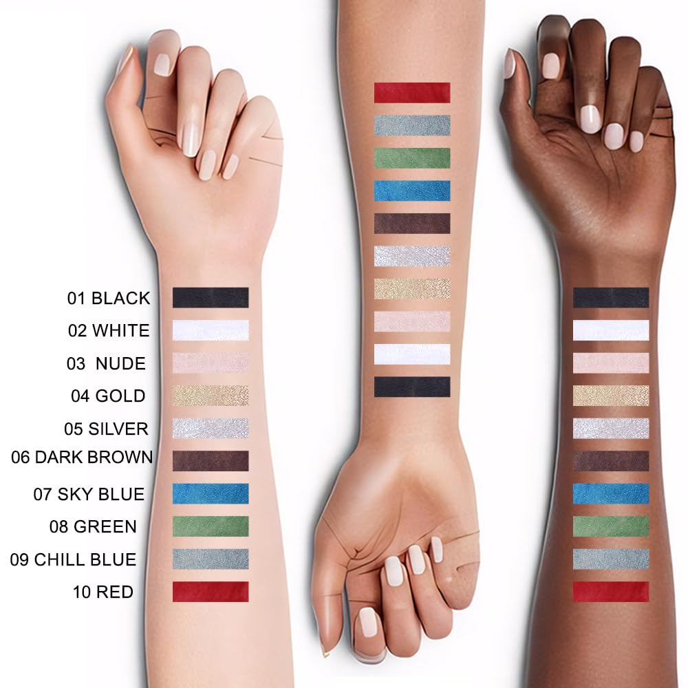 💜2025 New Beauty Favorite💕10 Colored Eyeliner Gel Pens