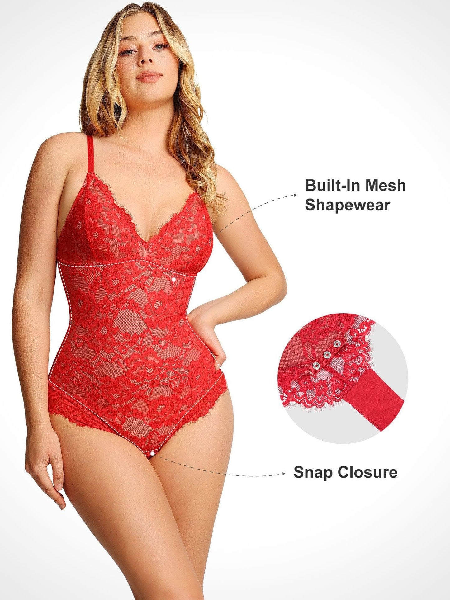 🔥Summer Promotion 49% OFF - Slimming with V-neck Lace Body-shaping Garment👙