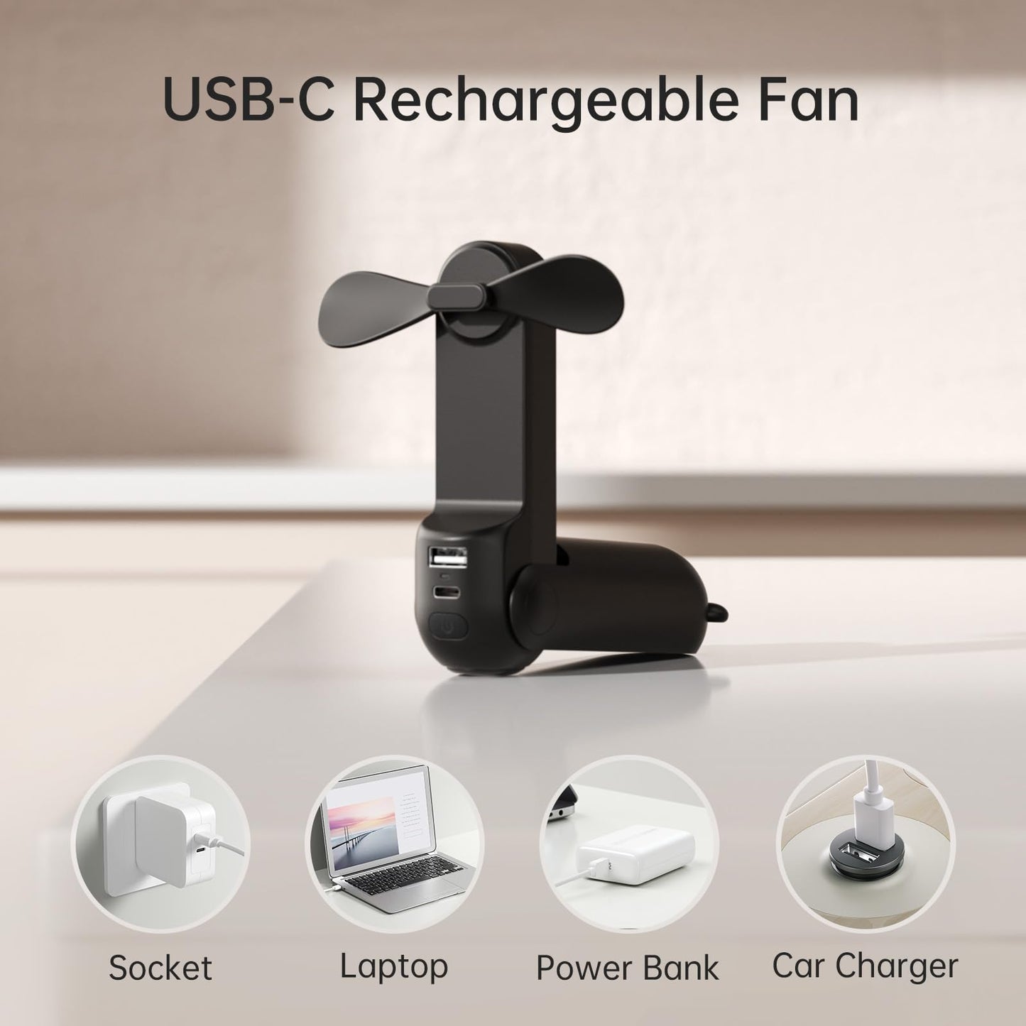 🌞👒Summer Must-Have ✨USB Charging Small Pocket Fan🌊