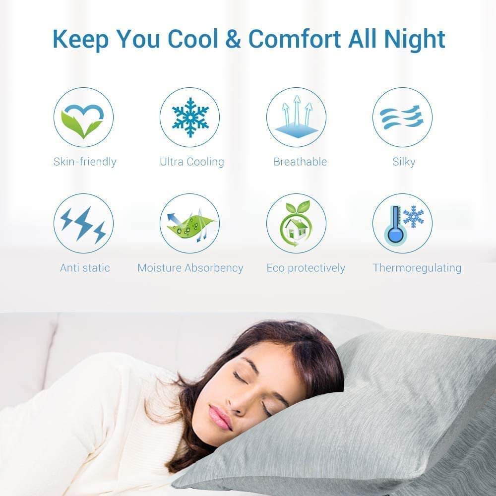 🔥LAST DAY 49% OFF - ❄️Cooling Pillow Cases for Spring Hot Sleepers Q-Max 0.5 Breathable Soft Pillowcase for Relaxation Soothing