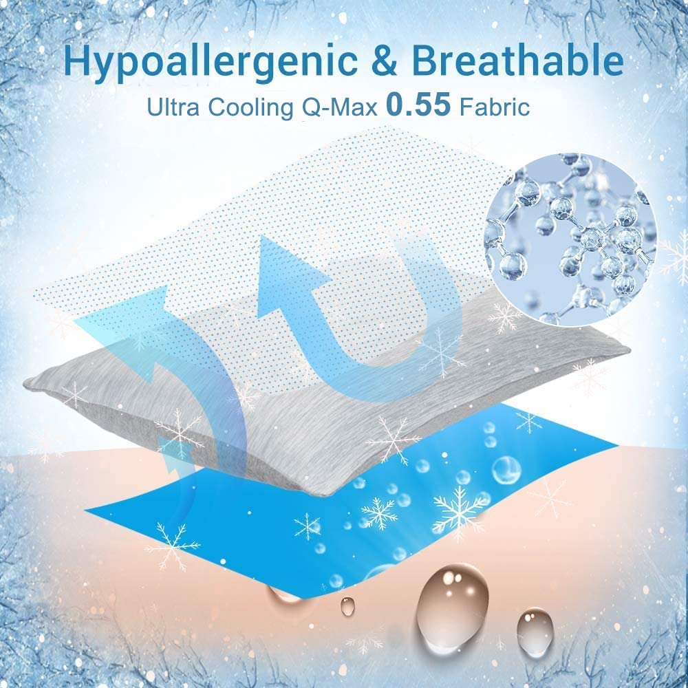 🔥LAST DAY 49% OFF - ❄️Cooling Pillow Cases for Spring Hot Sleepers Q-Max 0.5 Breathable Soft Pillowcase for Relaxation Soothing