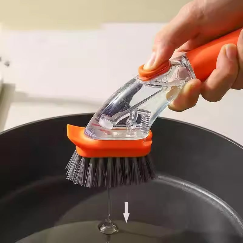 Soap Dispensing Dish Brush with Handle