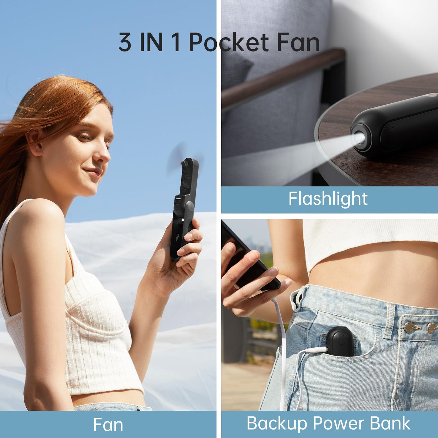 🌞👒Summer Must-Have ✨USB Charging Small Pocket Fan🌊