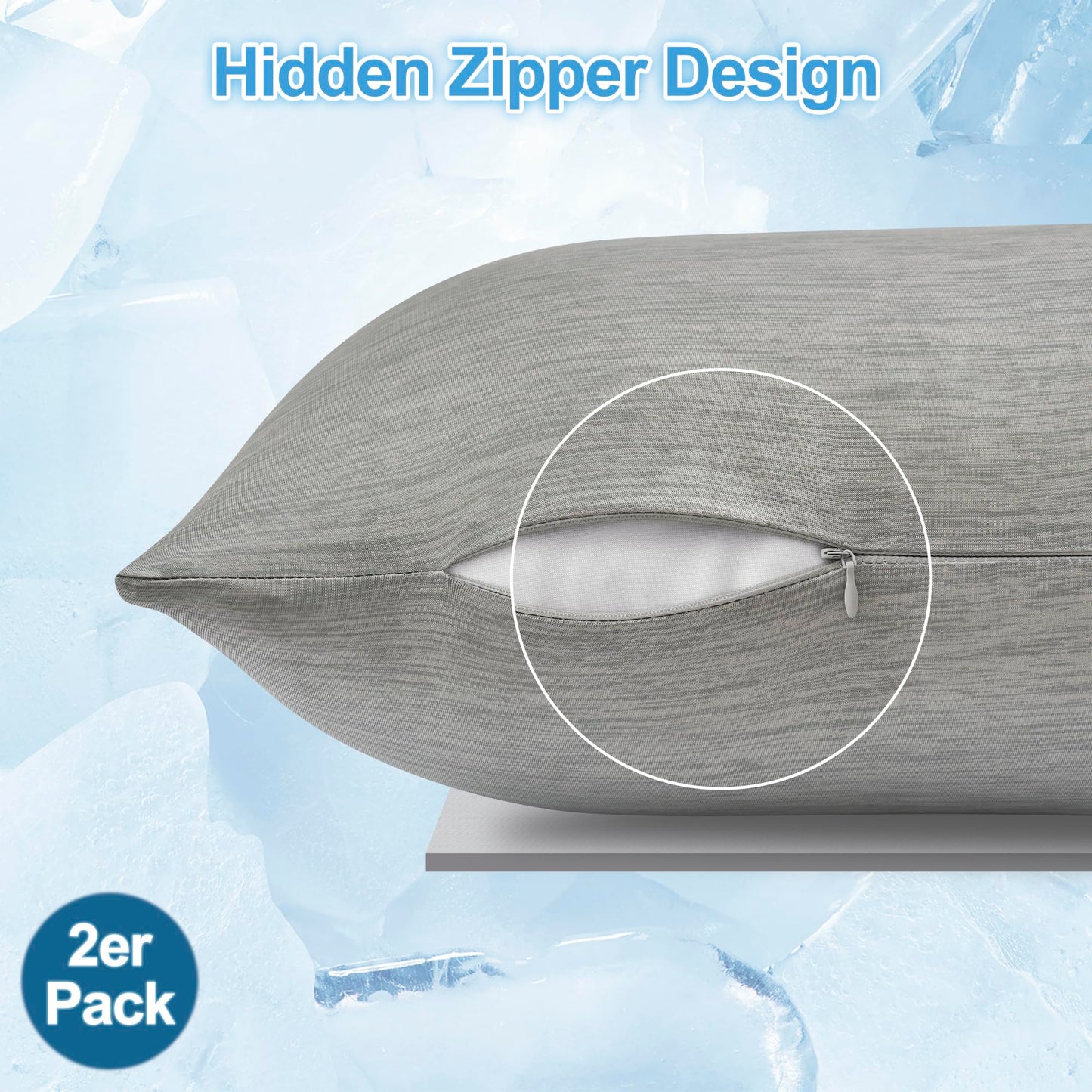 🔥LAST DAY 49% OFF - ❄️Cooling Pillow Cases for Spring Hot Sleepers Q-Max 0.5 Breathable Soft Pillowcase for Relaxation Soothing
