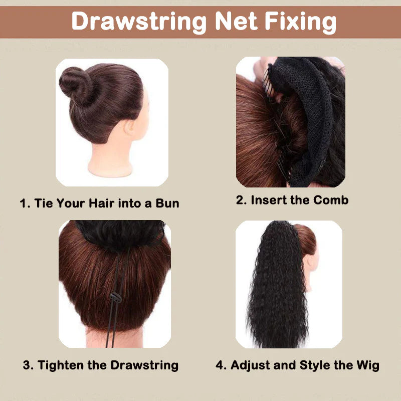 30-Inch Long Wavy Curly Hair False Ponytail