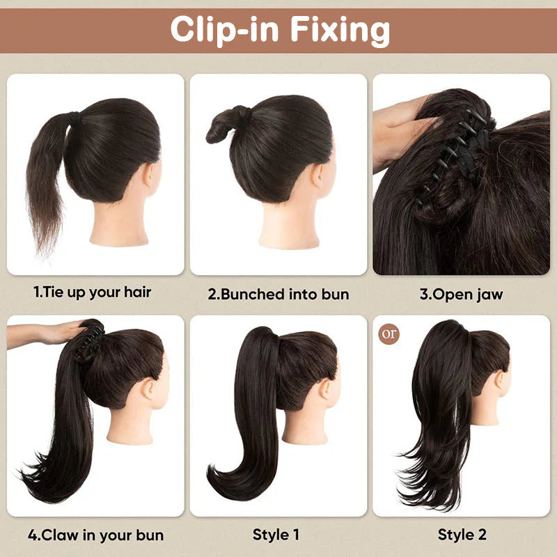 30-Inch Long Wavy Curly Hair False Ponytail