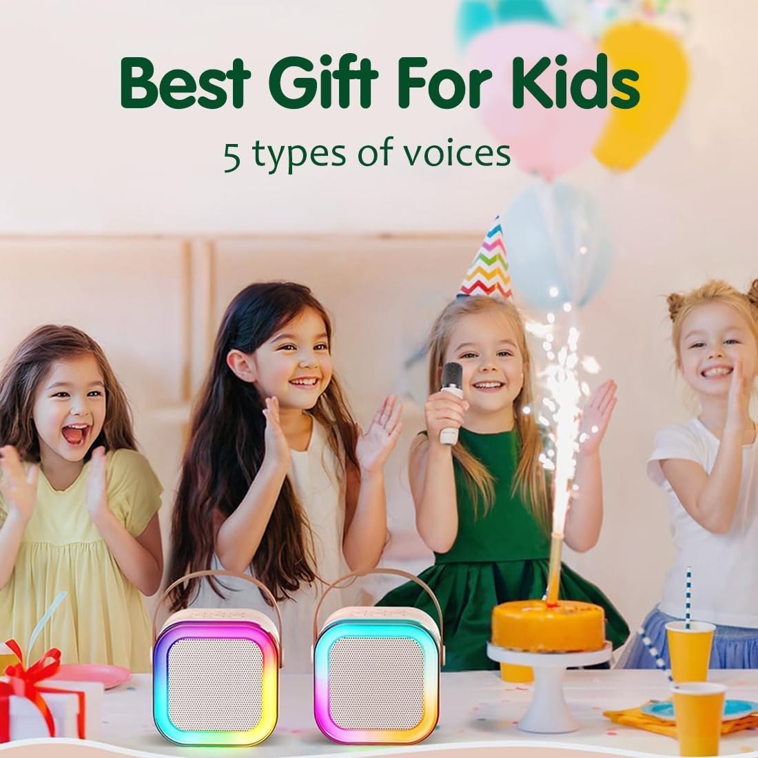 🎵Mini Karaoke Machine for Kids with Wireless Microphones
