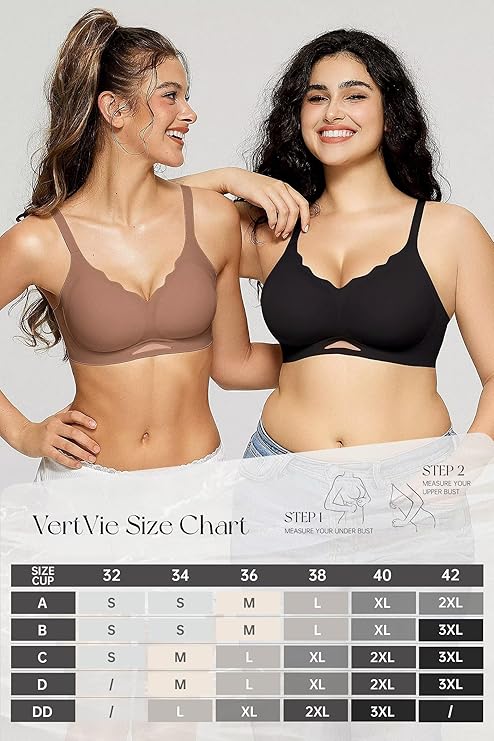 Scalloped Wireless Bras with Mesh