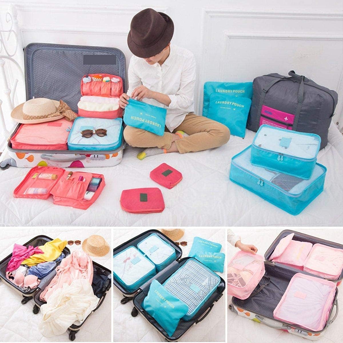 6 Piece Travel Luggage Storage Bag Set