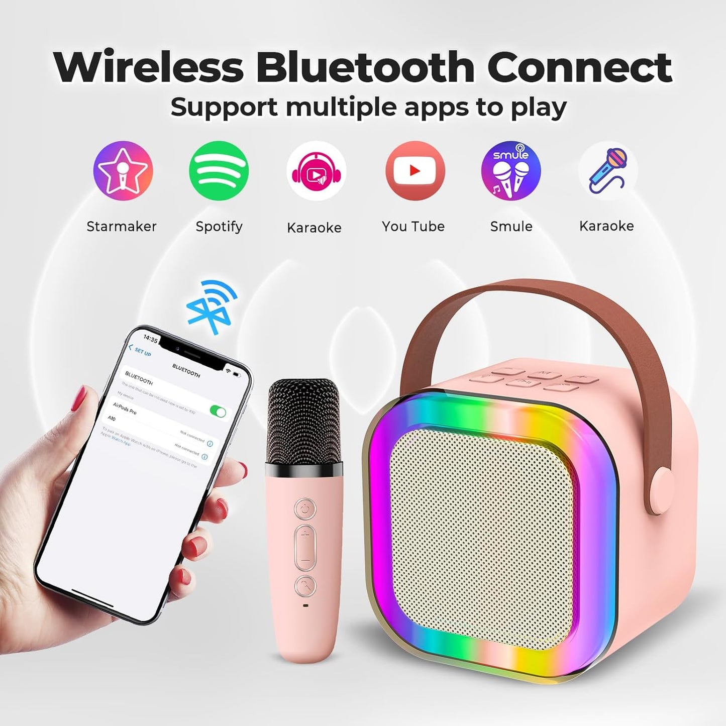 🎵Mini Karaoke Machine for Kids with Wireless Microphones