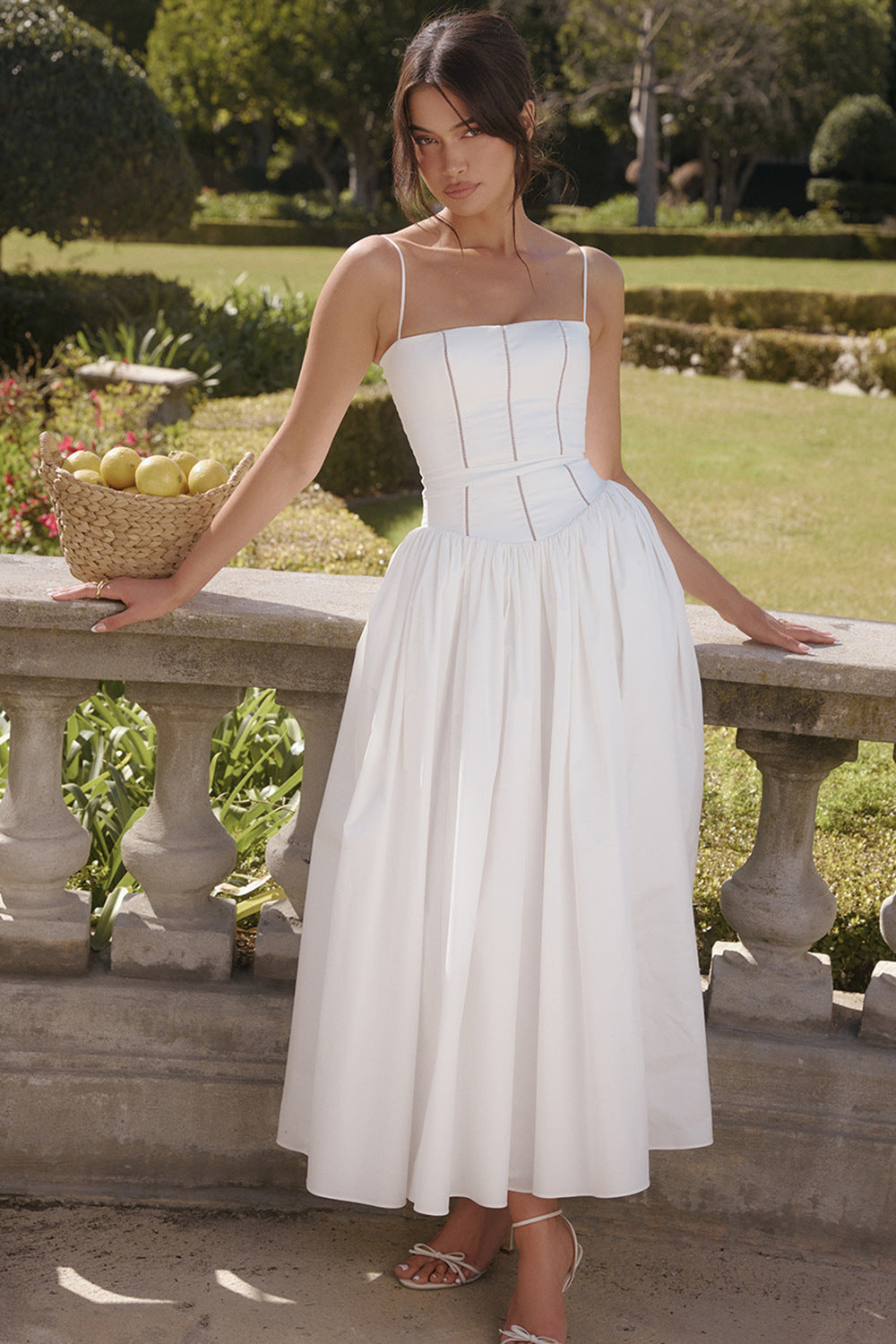 Elegant Strapless Floral Dress👗