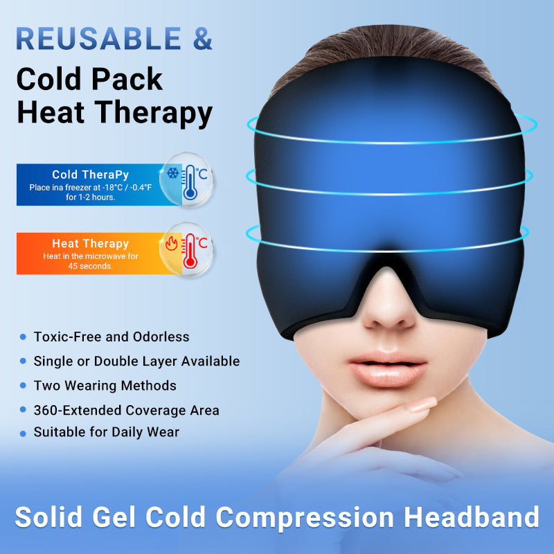 🔥🧊Migraine Relief Cap – ✨Hot & Cold Gel Therapy for Headache & Sinus Pain🎉