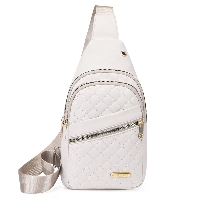 Solid Color Quilted Casual Chest Bag