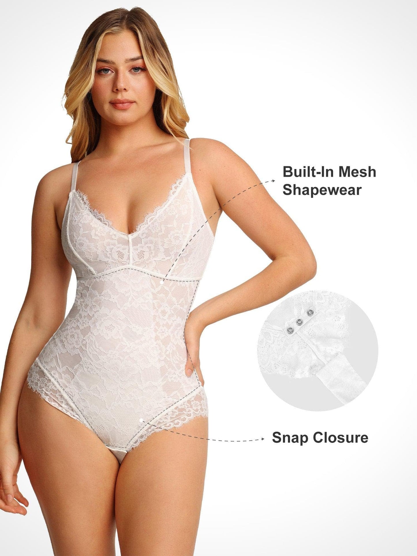 🔥Summer Promotion 49% OFF - Slimming with V-neck Lace Body-shaping Garment👙