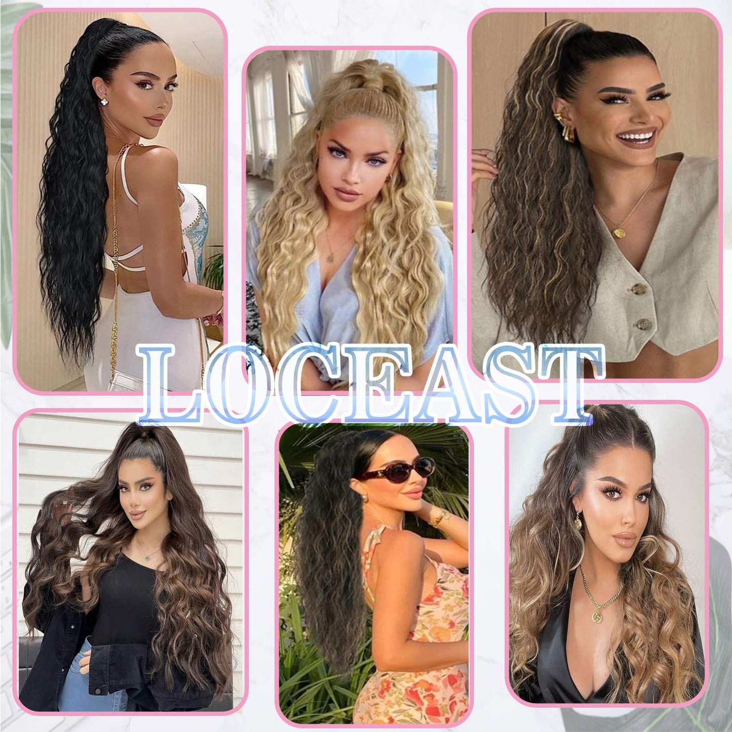 30-Inch Long Wavy Curly Hair False Ponytail
