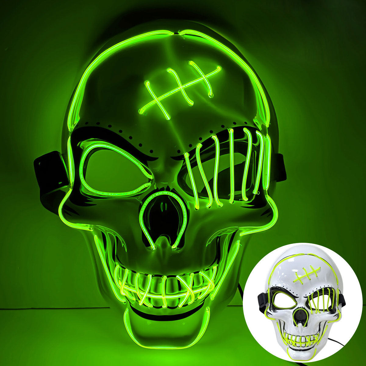 2025 New Halloween Scary LED Skeleton Mask