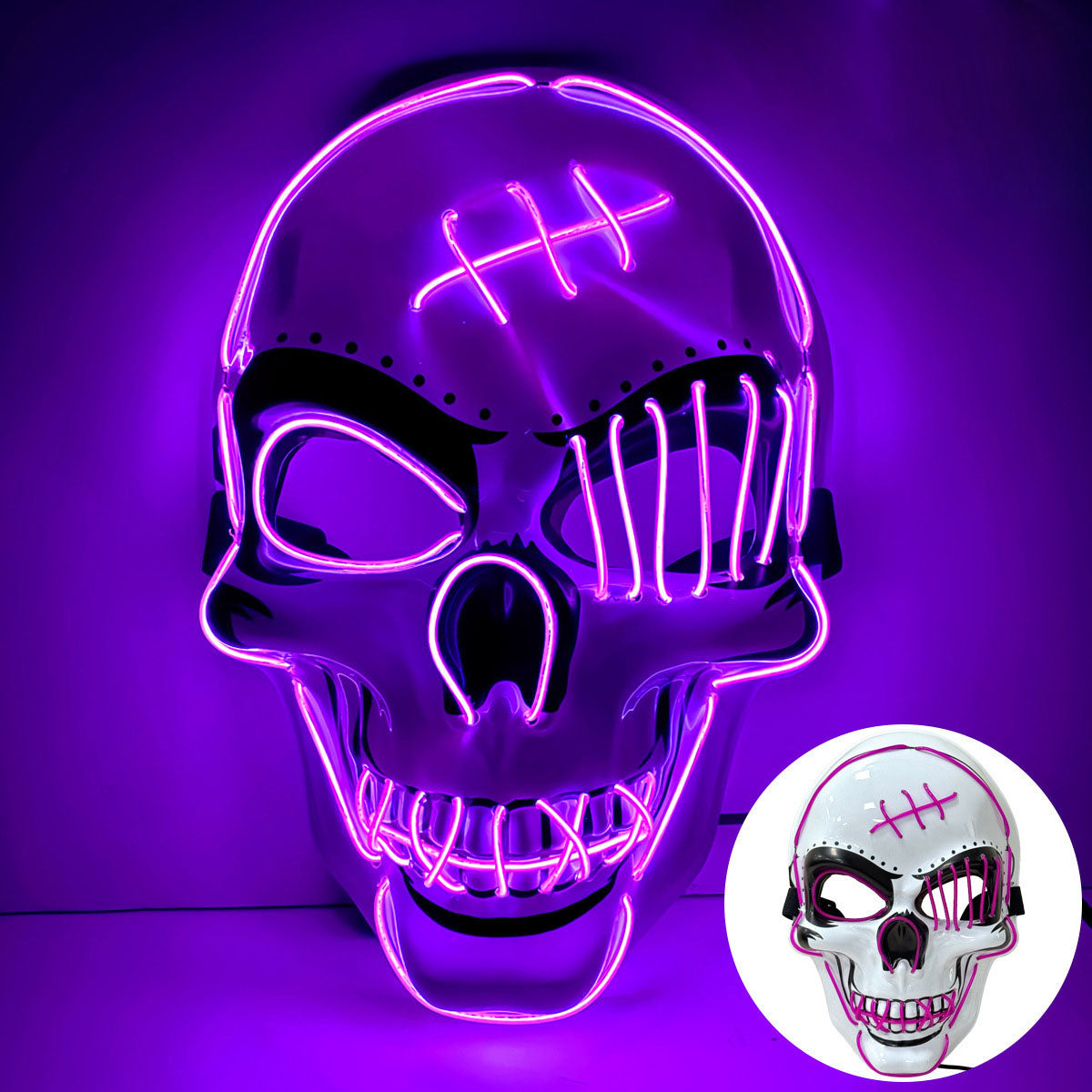 2025 New Halloween Scary LED Skeleton Mask