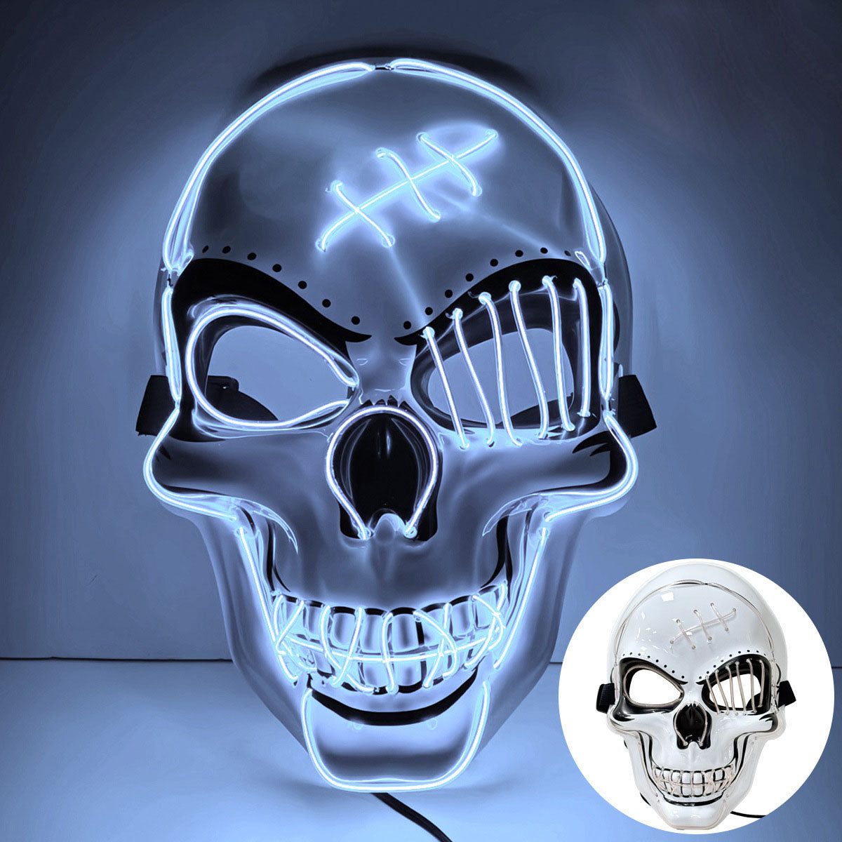 2025 New Halloween Scary LED Skeleton Mask