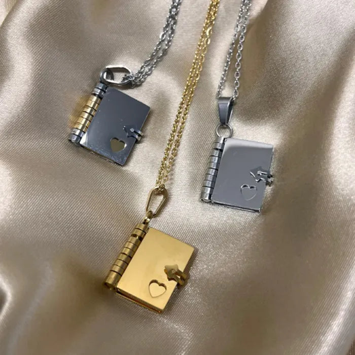 📖 Book Necklace (Your message written inside!)