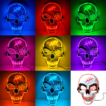 2025 New Halloween Scary LED Skeleton Mask