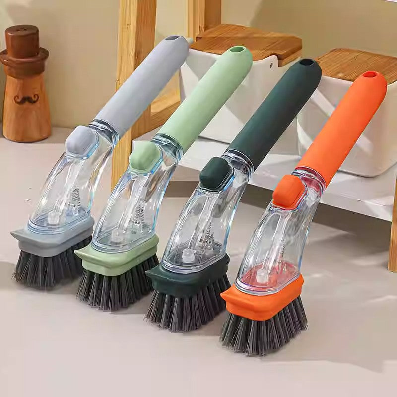 Soap Dispensing Dish Brush with Handle