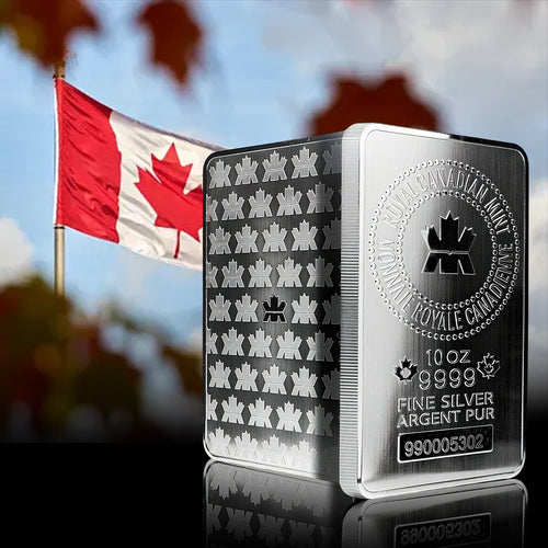 10 oz Royal Canadian Mint (RCM) .9999 Fine Silver Bar (Sealed)