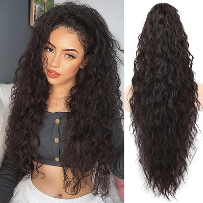 30-Inch Long Wavy Curly Hair False Ponytail