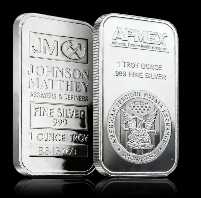 APMEX & Johnson Matthey Silver Bar Set: 2 oz .999 Pure Silver