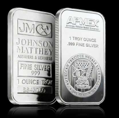 APMEX & Johnson Matthey Silver Bar Set: 2 oz .999 Pure Silver