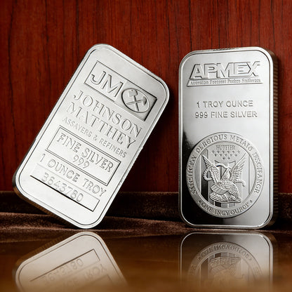 APMEX & Johnson Matthey Silver Bar Set: 2 oz .999 Pure Silver