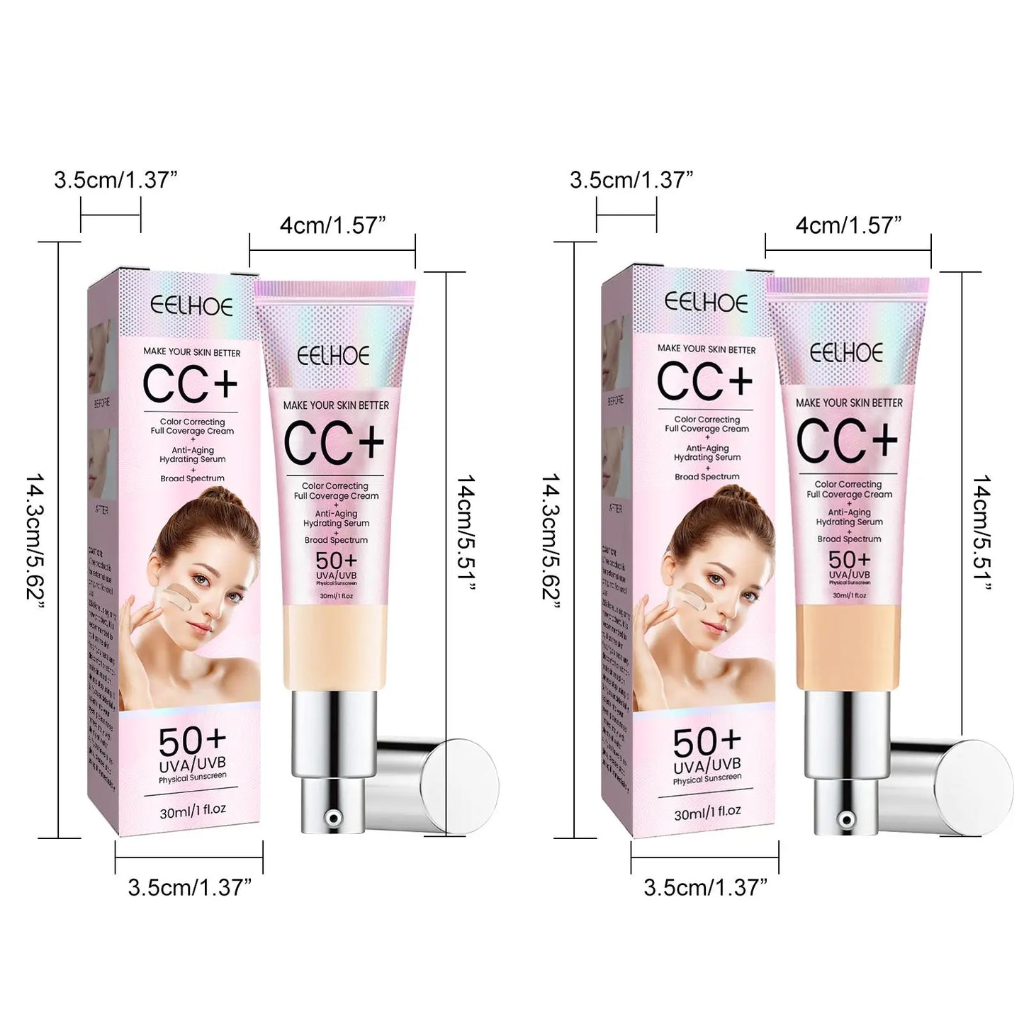 🔥Last Day Discount 49% Off - CC+ Cream Illumination SPF50 w/ Luxe Brush Makeup