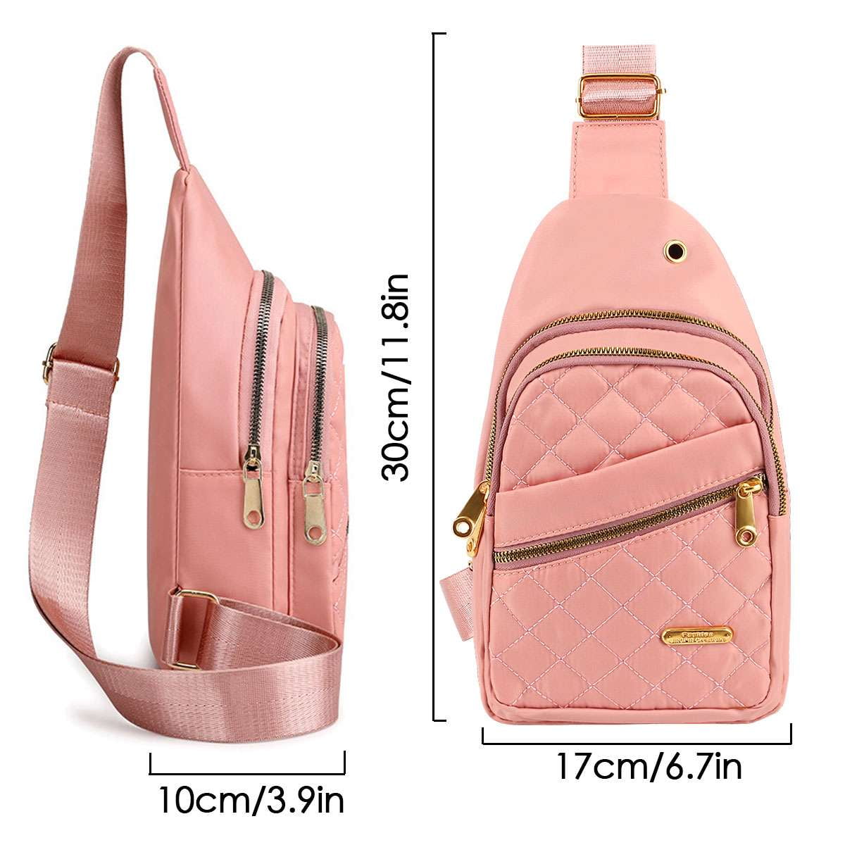 Solid Color Quilted Casual Chest Bag
