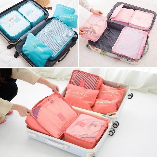 6 Piece Travel Luggage Storage Bag Set
