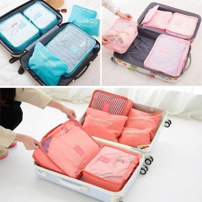 6 Piece Travel Luggage Storage Bag Set