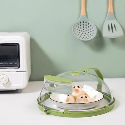 🔥 Microwave Splatter Cover with Smart Steam Control- 26x11 CM for Kitchen🍞