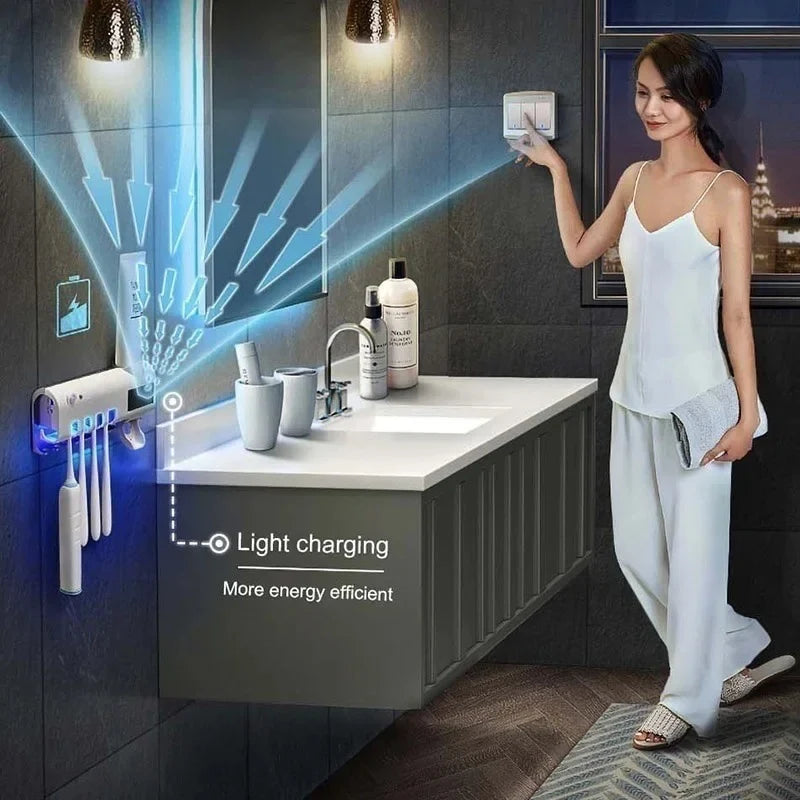 3-in-1 UV Toothbrush Sterilizer + Dispenser