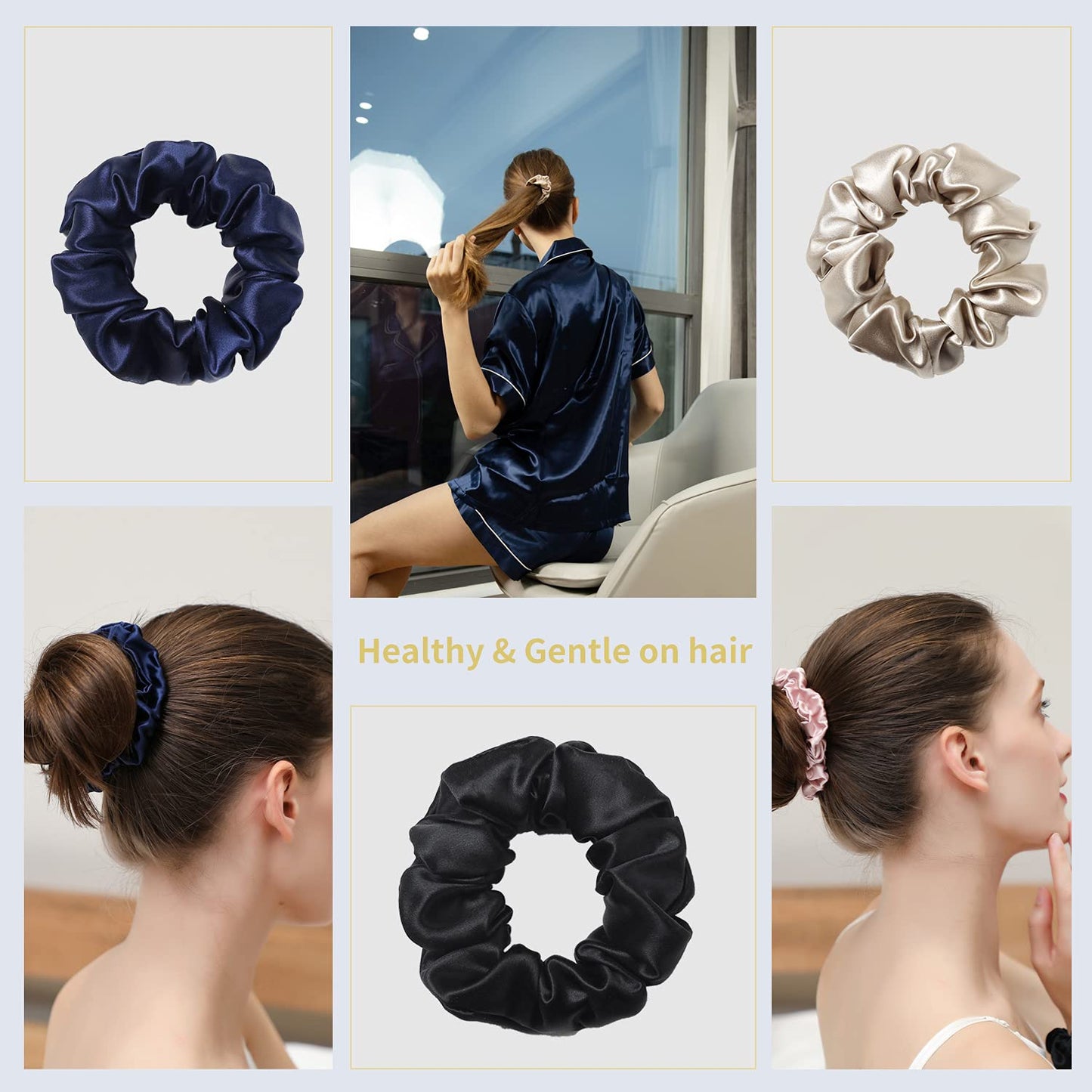 Silk Feeling Scrunchies Hairbands Hair Ties